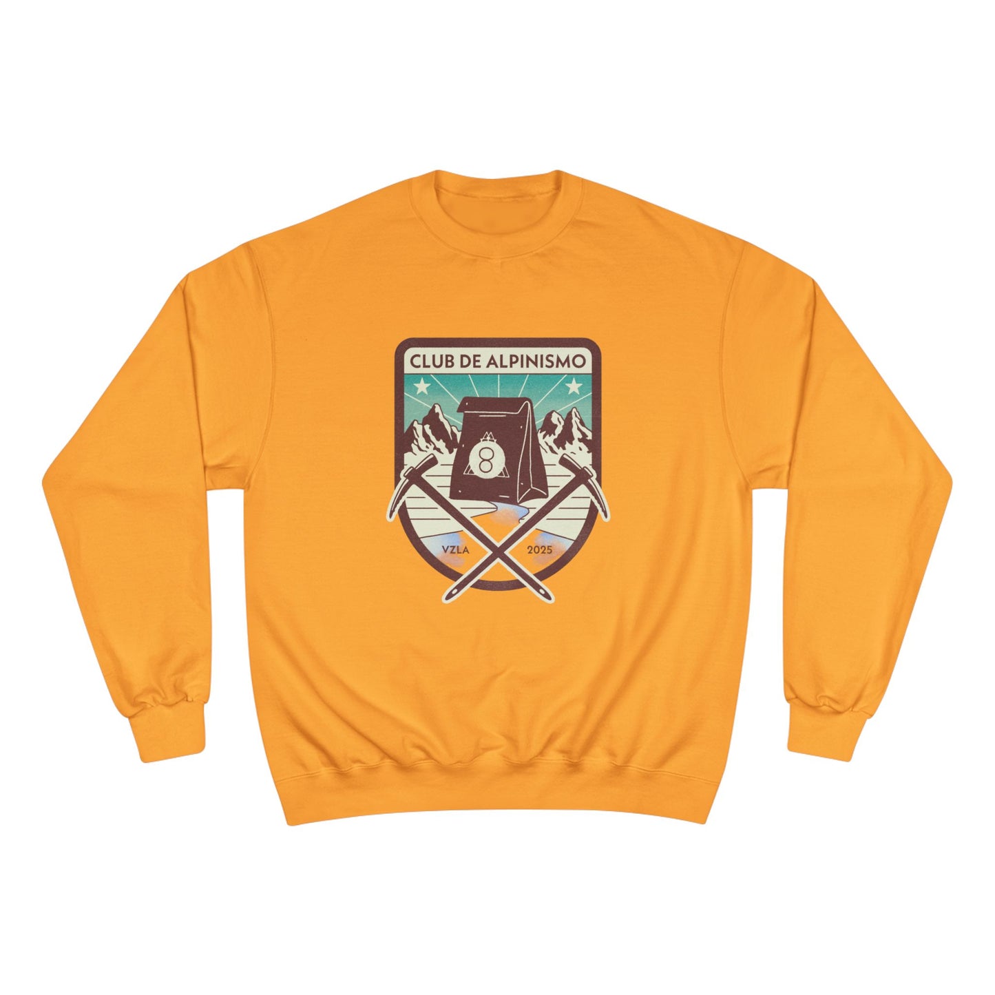 Champion Sweatshirt - Retro Alpinism Club Design for Outdoor Enthusiasts