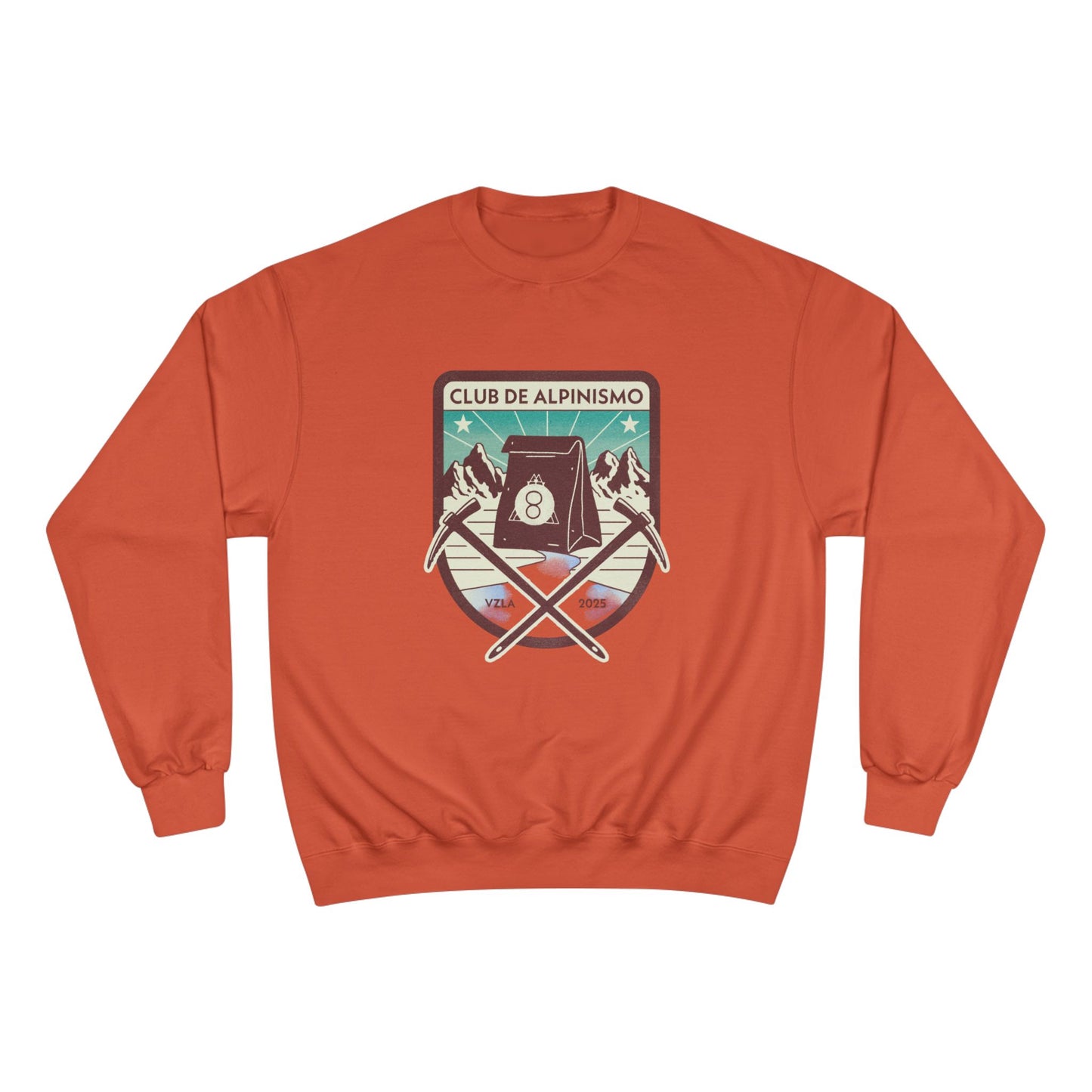 Champion Sweatshirt - Retro Alpinism Club Design for Outdoor Enthusiasts