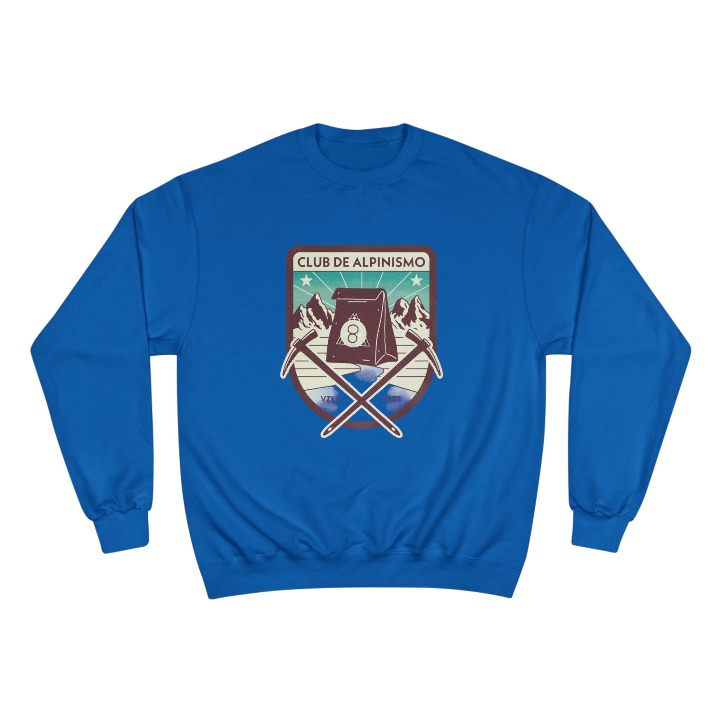 Champion Sweatshirt - Retro Alpinism Club Design for Outdoor Enthusiasts